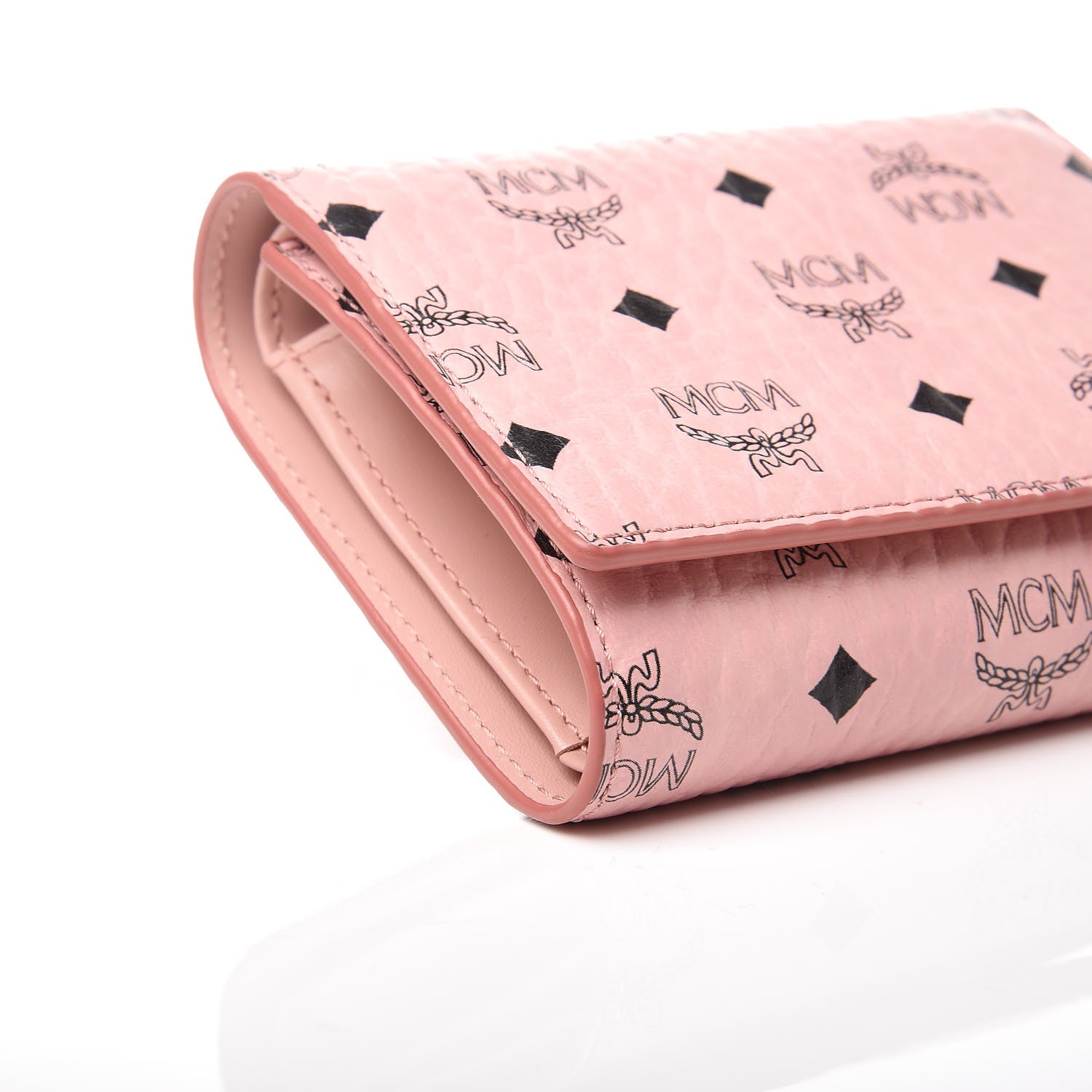MCM Visetos Trifold Wallet Pink 4 of 8