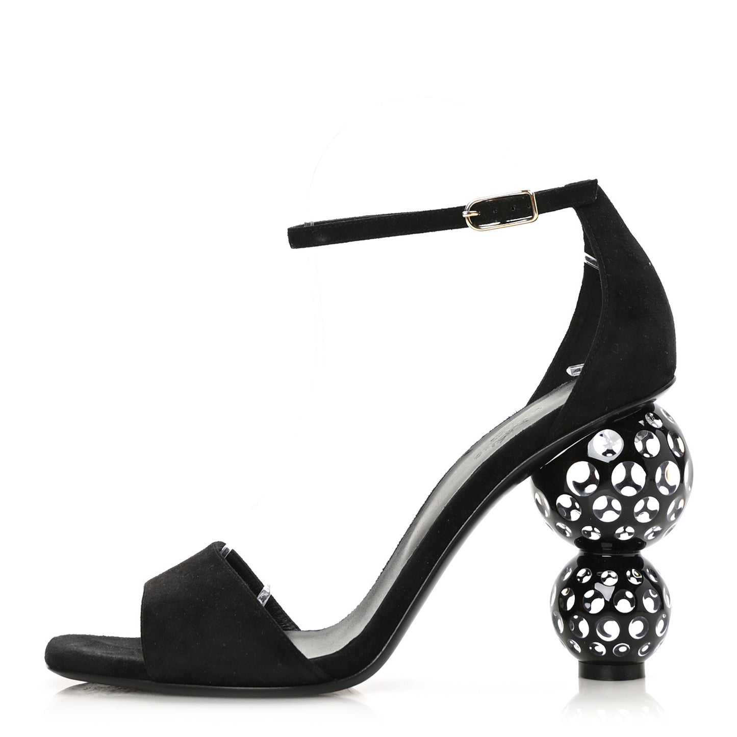 Suede Goatskin Dolly Sandals 40 Black