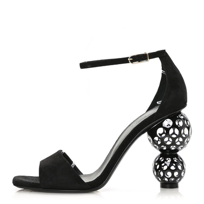 Hermes Suede Goatskin Dolly Sandals 40 Black 1 of 8