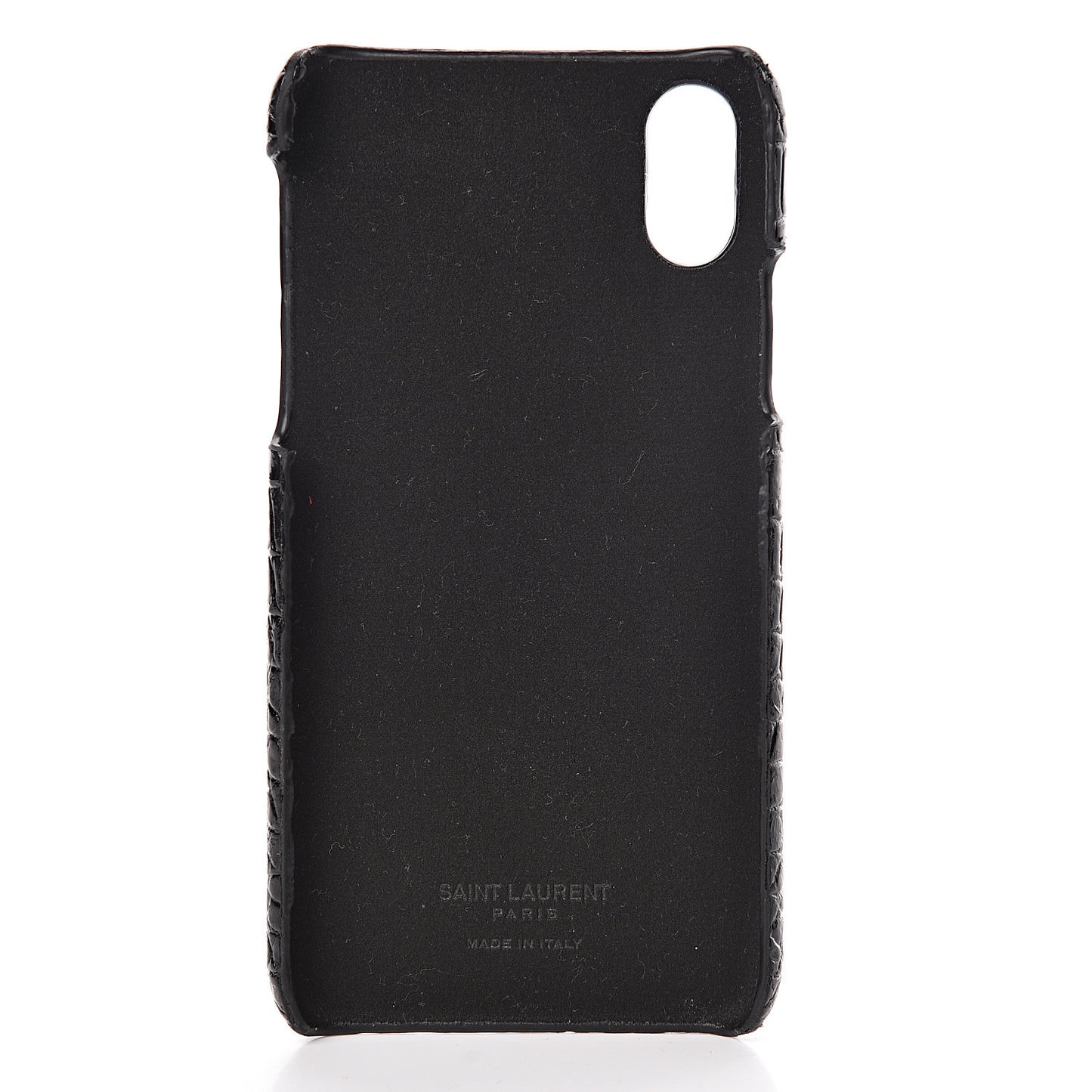 Calfskin Crocodile Embossed iPhone XS Case Black