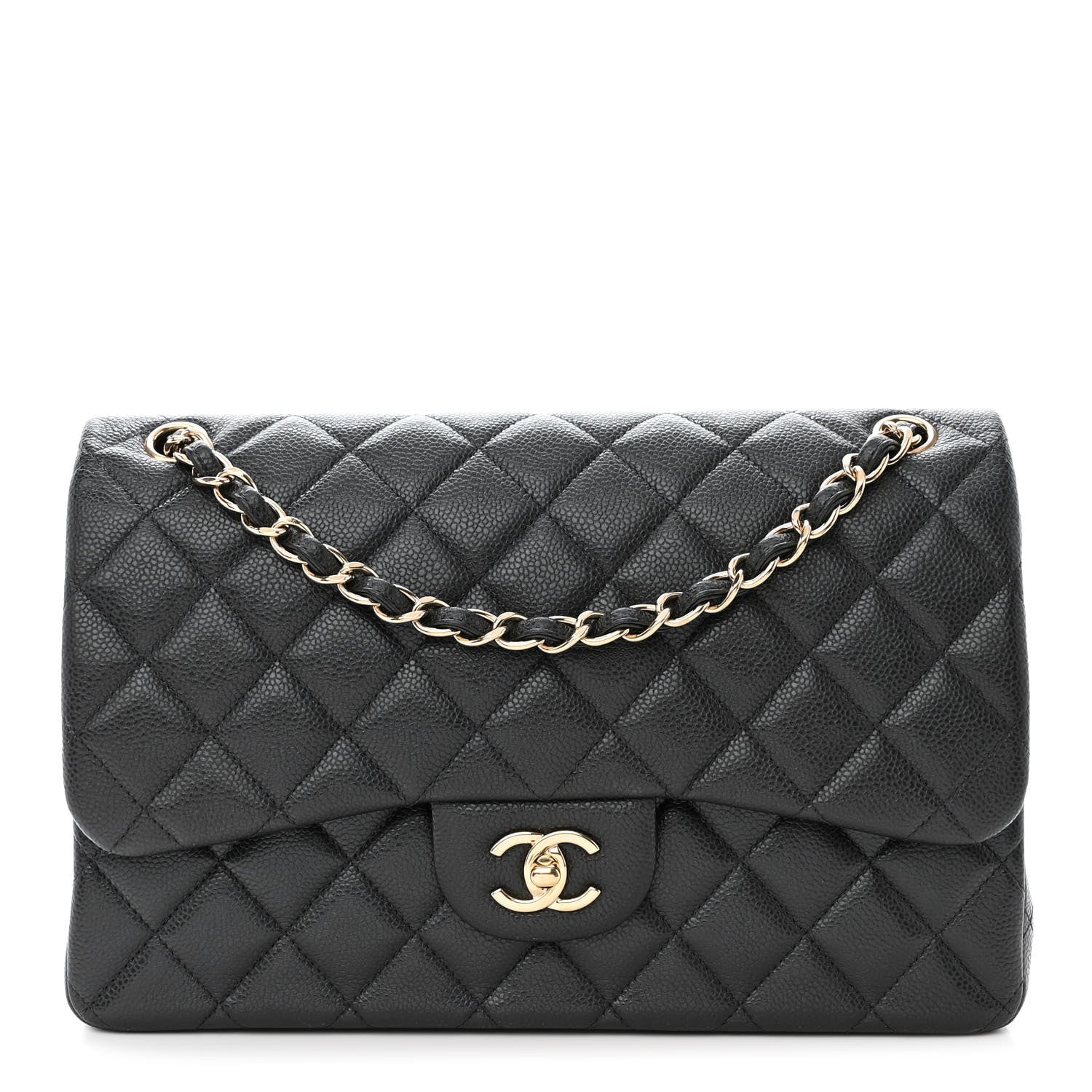 Chanel Caviar Quilted Jumbo Double Flap Dark Grey 1 of 12