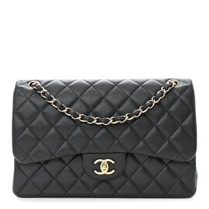 Chanel Caviar Quilted Jumbo Double Flap Dark Grey 1 of 12