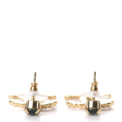 Chanel Crystal Over The Rainbow CC Drop Earrings Gold Multicolor 4 of 5