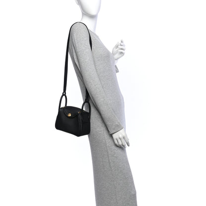 Hermes Taurillon Clemence Mini Lindy 20 Black 2 of 11