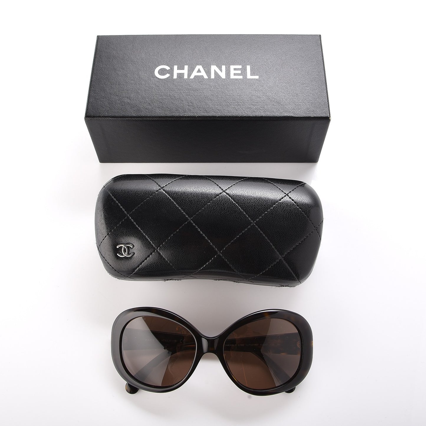 Quilted CC Sunglasses 5188 Tortoise