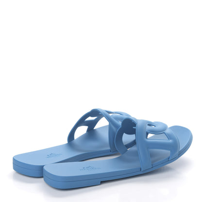 Hermes Rubber Aloha Sandals 38 Bleu Vif 4 of 8