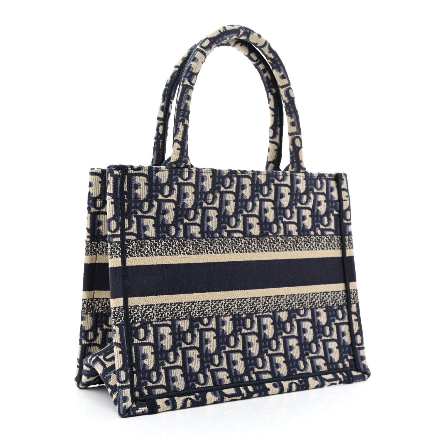 Christian Dior Oblique Small Book Tote Blue Multicolor 3 of 10