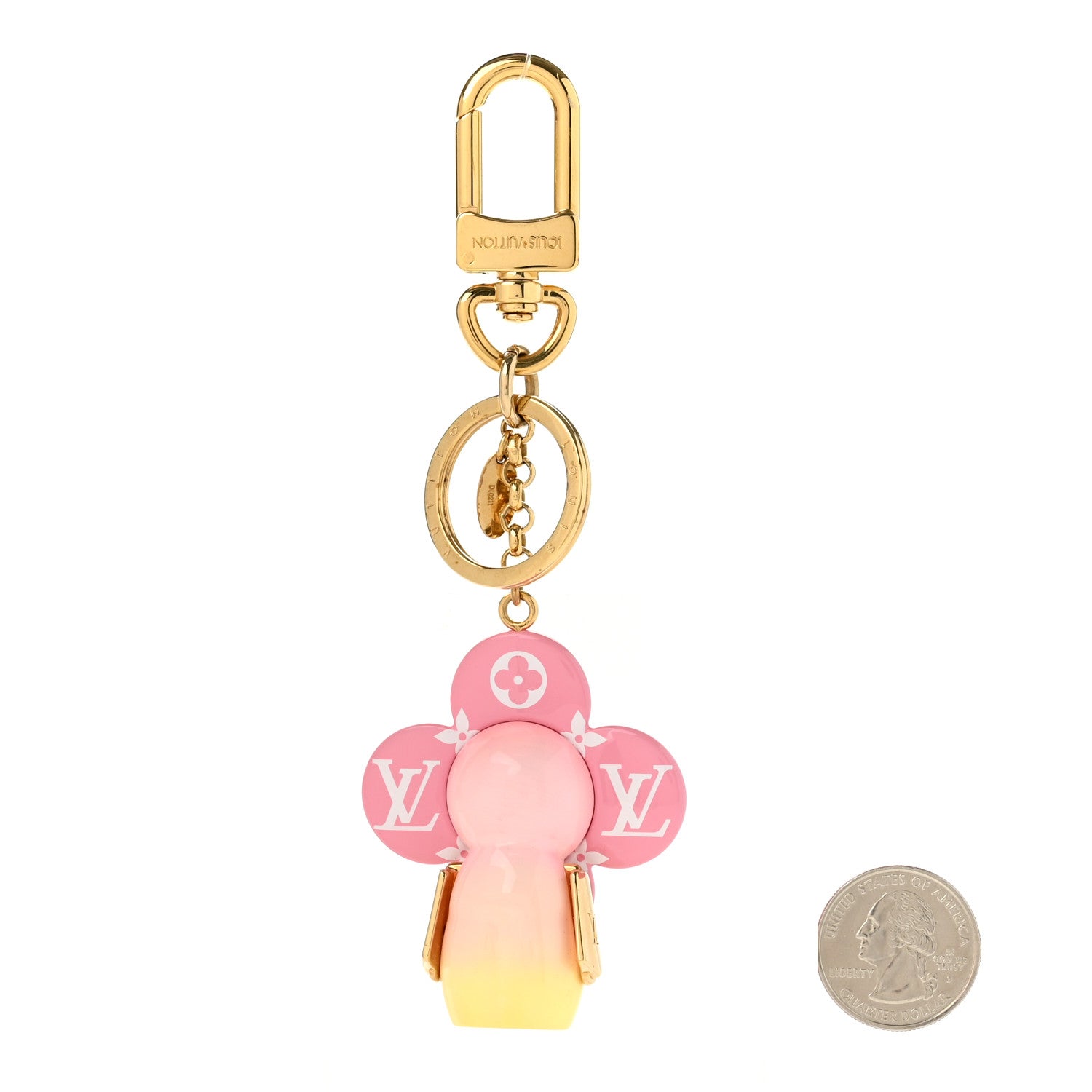 Louis Vuitton Giant Monogram Vivienne Bag Charm Key Holder Rose 2 of 4