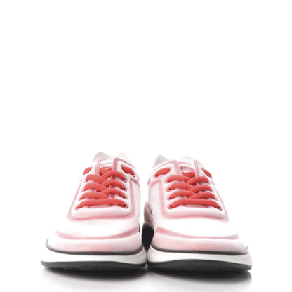 Chanel Lycra Fabric CC Sneakers 36.5 White Red 4 of 12
