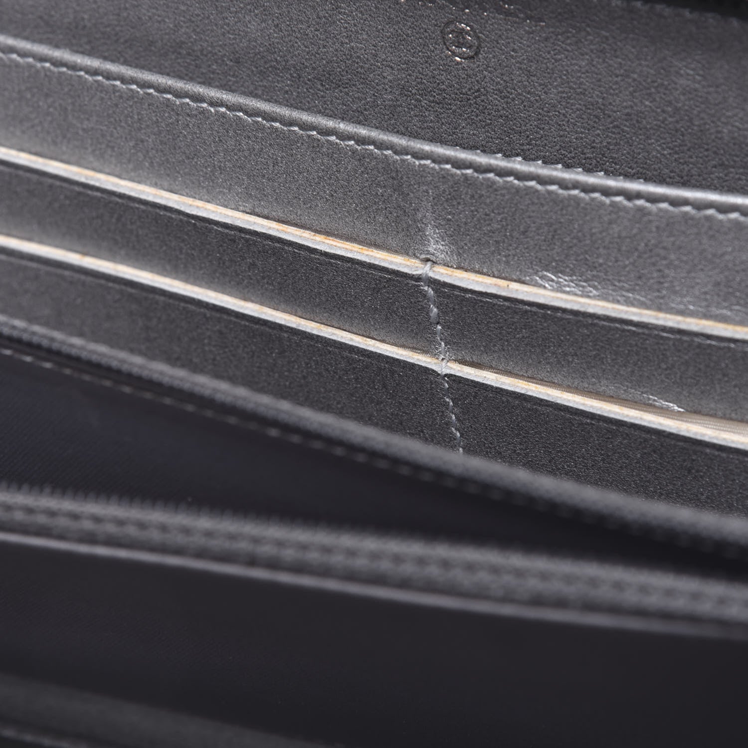 Chanel Lambskin Camellia Embossed Large Zip Around Gusset Wallet Black 9 of 19