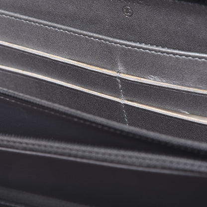 Chanel Lambskin Camellia Embossed Large Zip Around Gusset Wallet Black 9 of 19