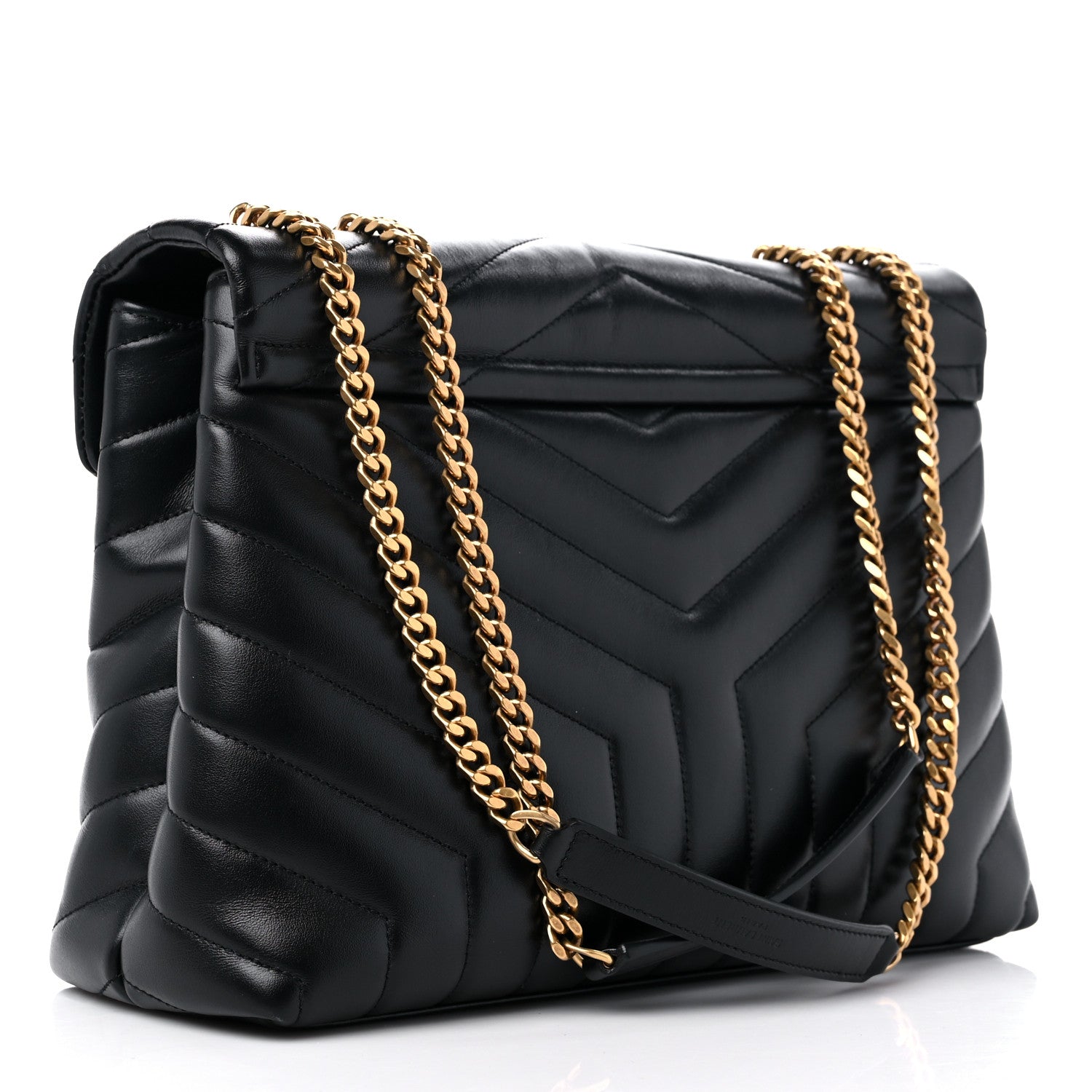 Saint Laurent Calfskin Y Quilted Monogram Medium Loulou Chain Satchel Black 3 of 11