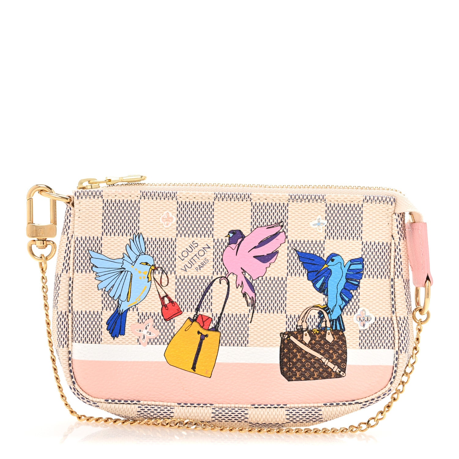 Louis Vuitton Damier Azur 2018 Christmas Animation Mini Pochette Accessories 1 of 8