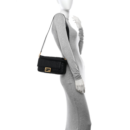 Fendi Nappa FF 1974 Embossed Baguette Black 2 of 10