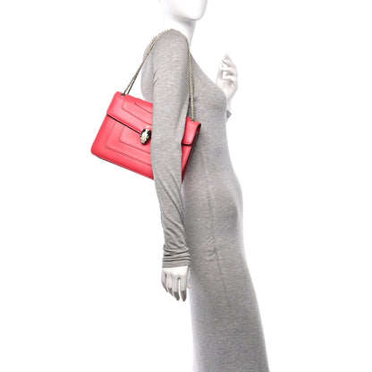 Bulgari Calfskin Serpenti Forever Shoulder Bag Pink 2 of 13