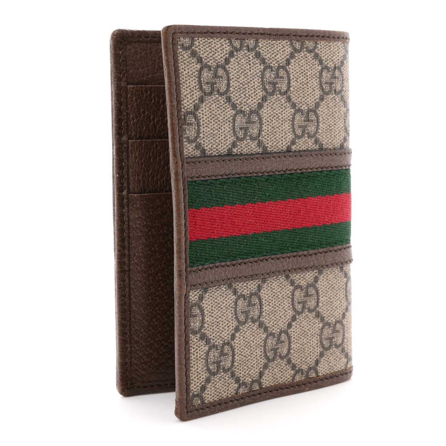 GG Supreme Monogram Web Ophidia Passport Case Beige New Acero