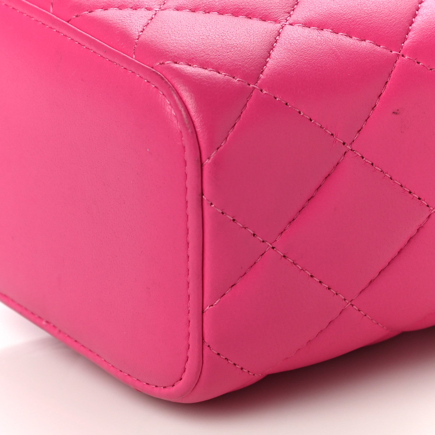 Chanel Lambskin Quilted Mini Vanity Case With Pearl Chain Pink 11 of 11