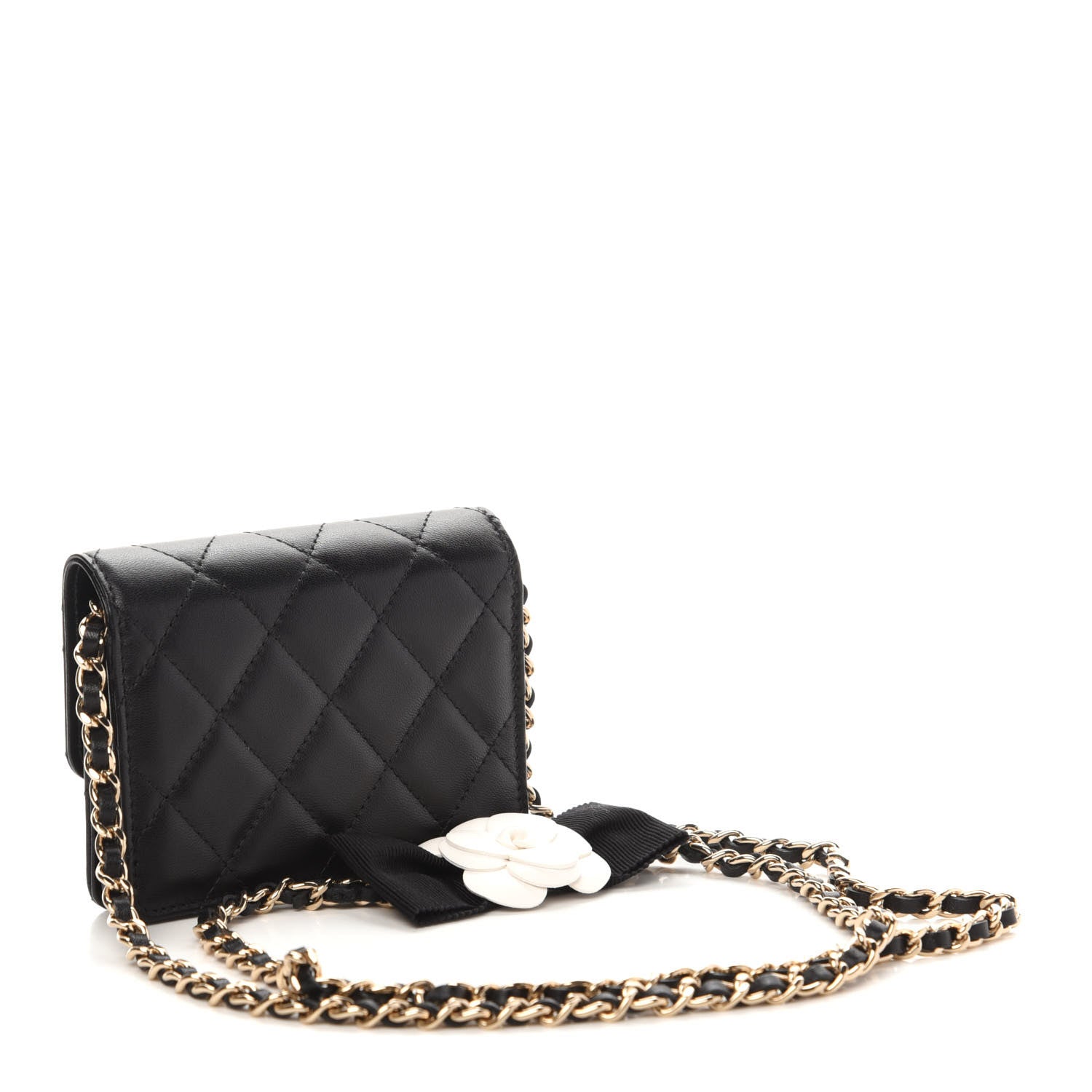 Chanel Lambskin Quilted My Chanel Lady Card Holder On Chain Black 3 of 11