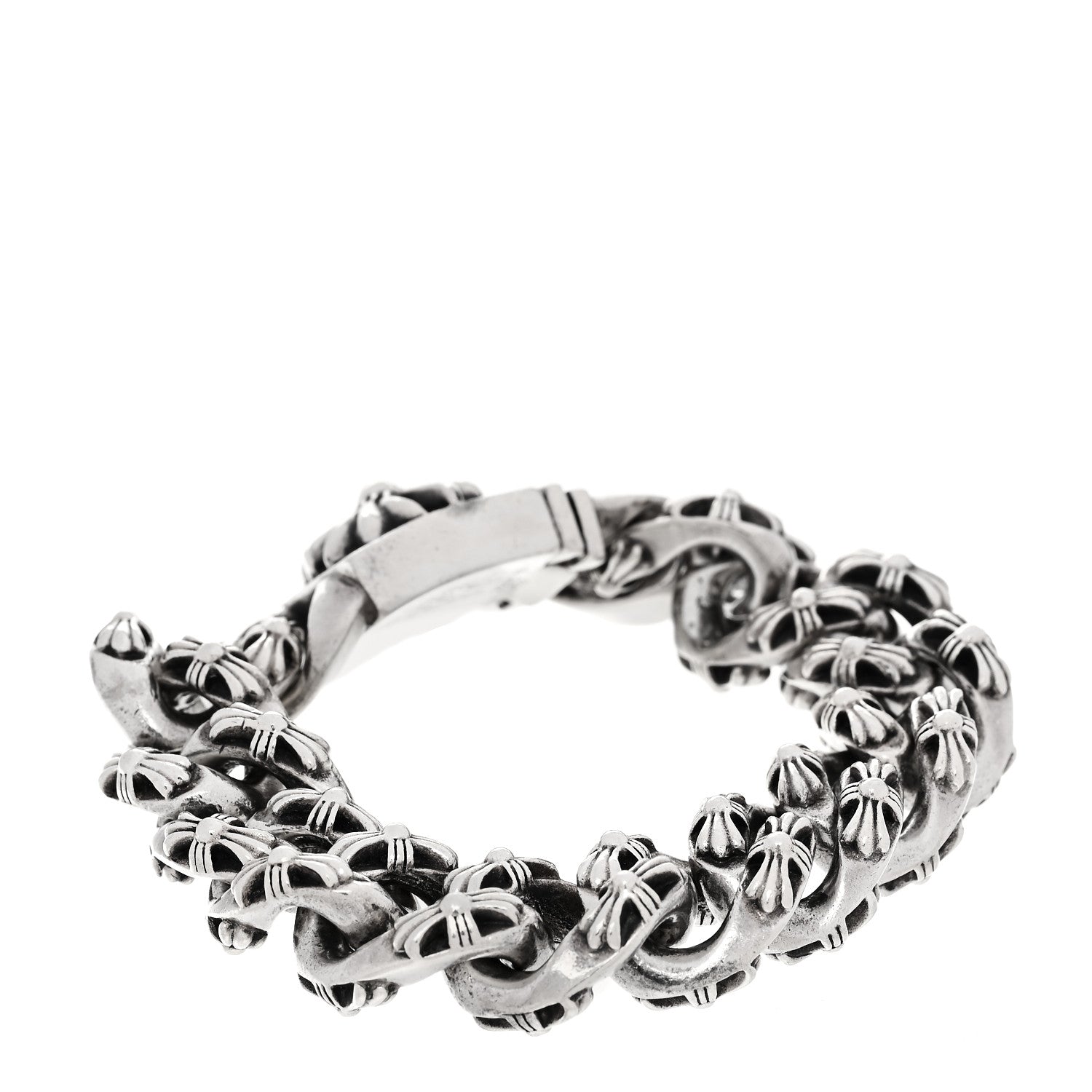 Chrome Hearts Sterling Silver Maltese Cross Link Bracelet 3 of 5