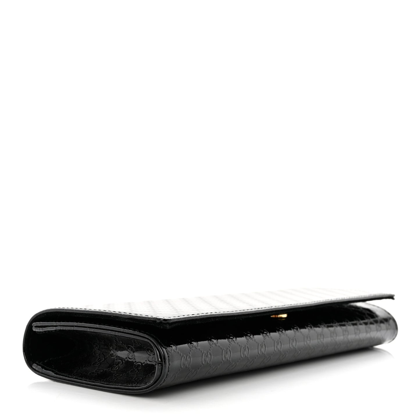Patent Microguccissima Small Broadway Clutch Black