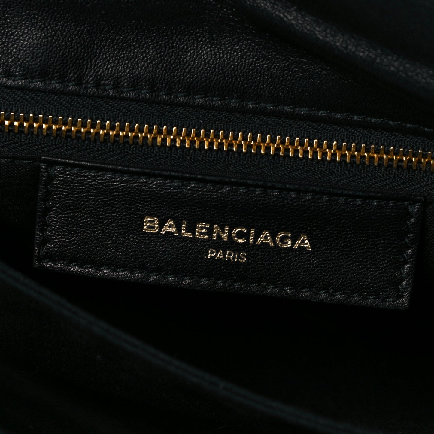 Chevre Gold Metallic Edge Hardware Envelope Clutch Black