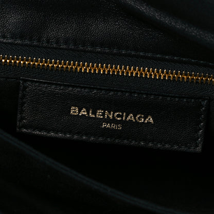 Balenciaga Chevre Gold Metallic Edge Hardware Envelope Clutch Black 7 of 7