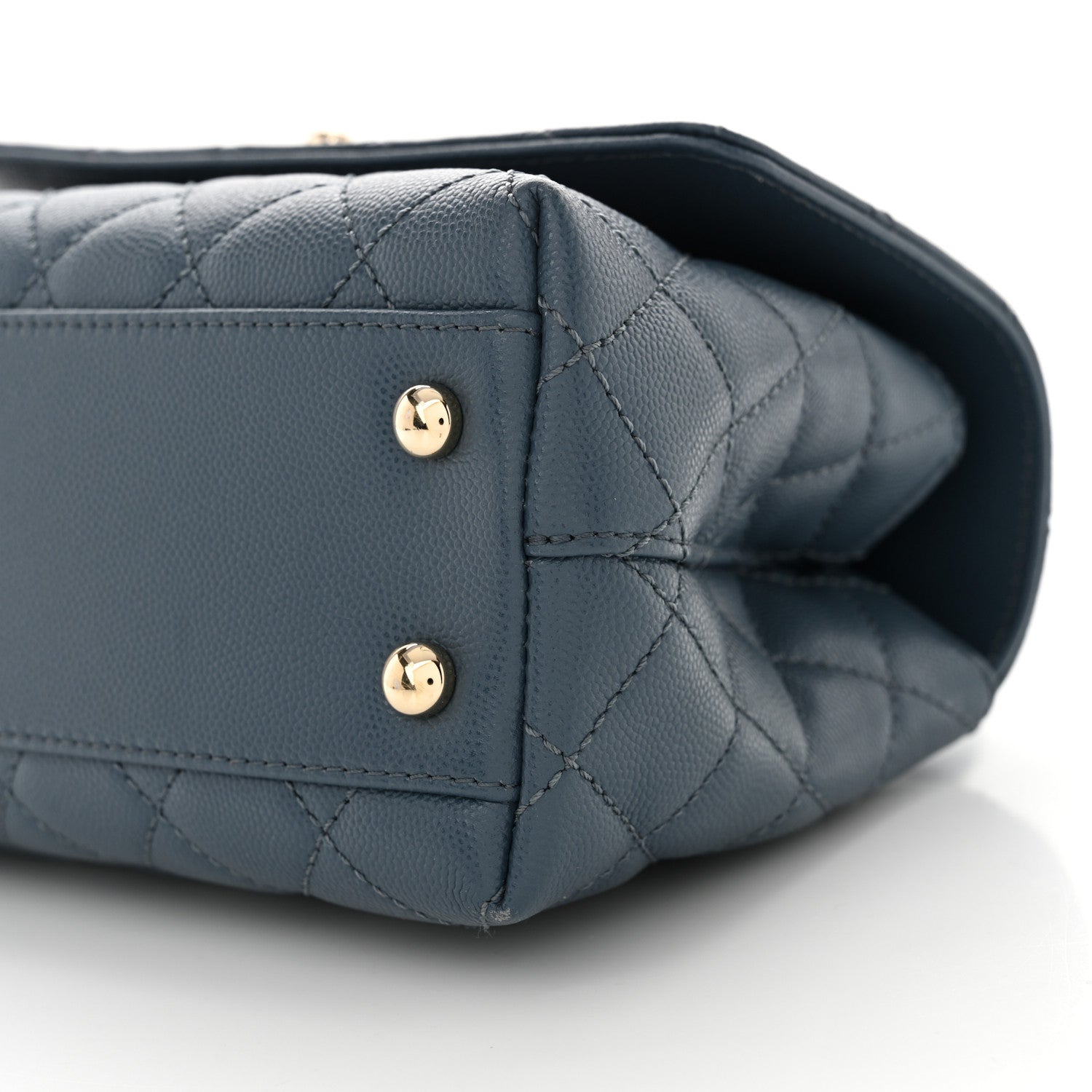 Chanel Caviar Quilted Mini Coco Handle Flap Blue 9 of 10