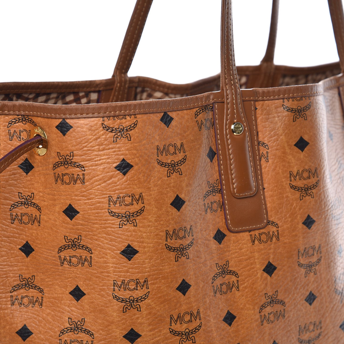 Visetos Large Liz Reversible Shopper Tote Cognac