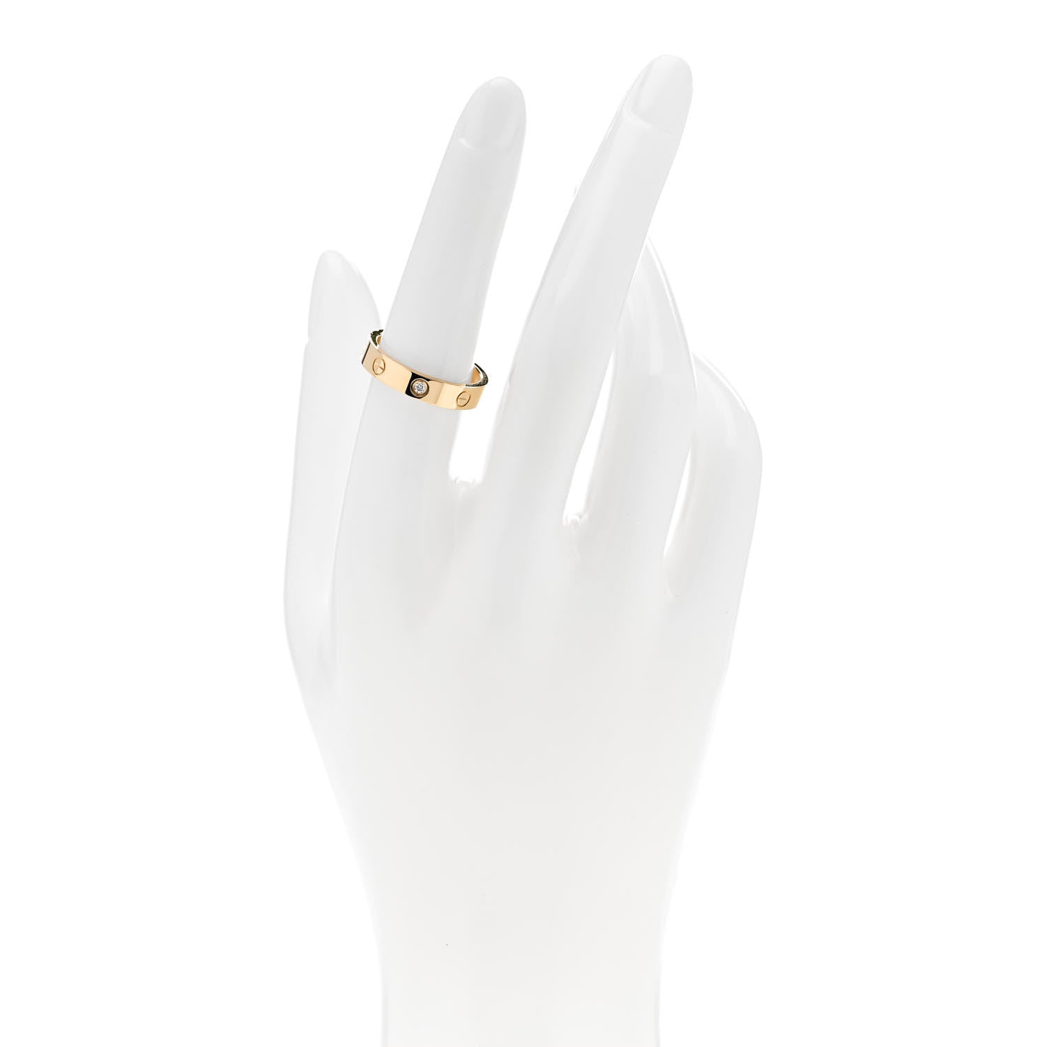 Cartier 18K Yellow Gold Diamond 4mm LOVE Wedding Band Ring 54 6.75 2 of 4