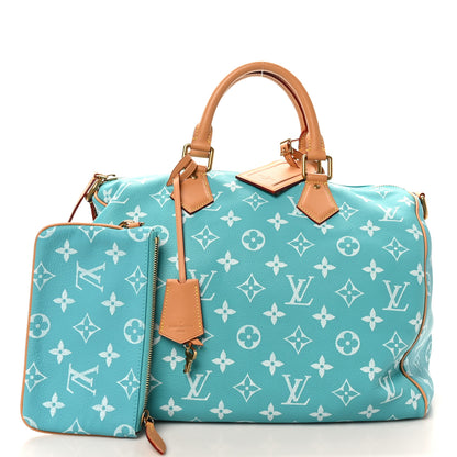 Louis Vuitton Calfskin Monogram Speedy P9 Bandouliere 40 Turquoise 3 of 10