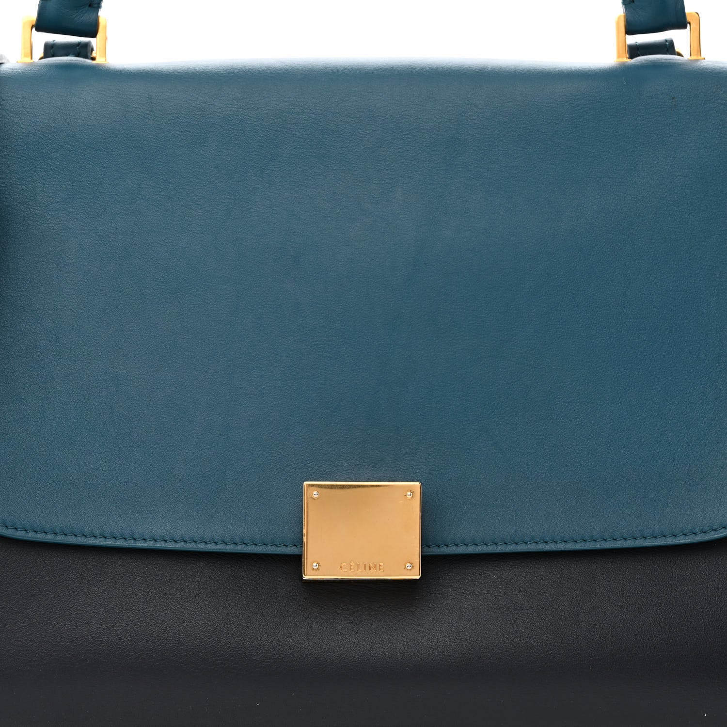 Celine Elephant Calfskin Small Tri-Color Trapeze Indigo 7 of 15