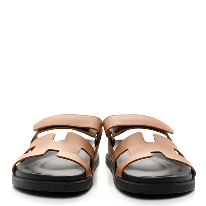 Hermes Calfskin Womens Chypre Sandals 39 Naturel 2 of 10