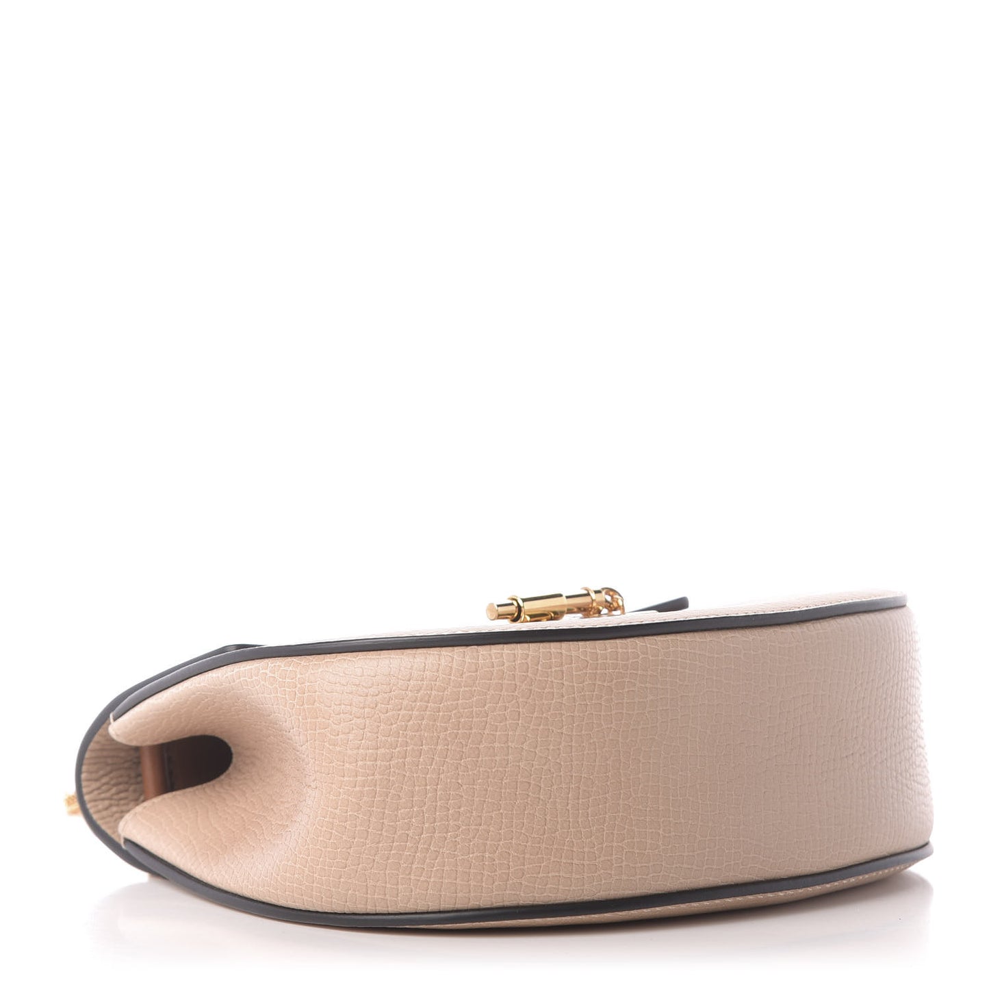 Grained Calfskin Lambskin Mini Bi-Color Drew Shoulder Bag Powder Beige Caramel