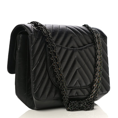 Chanel Aged Calfskin Chevron Quilted 2.55 Reissue 225 Flap So Black 3 of 13