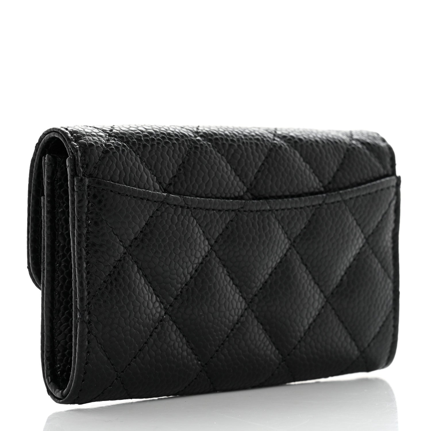 Chanel Caviar Quilted Flap Card Holder Wallet Black 3 of 9