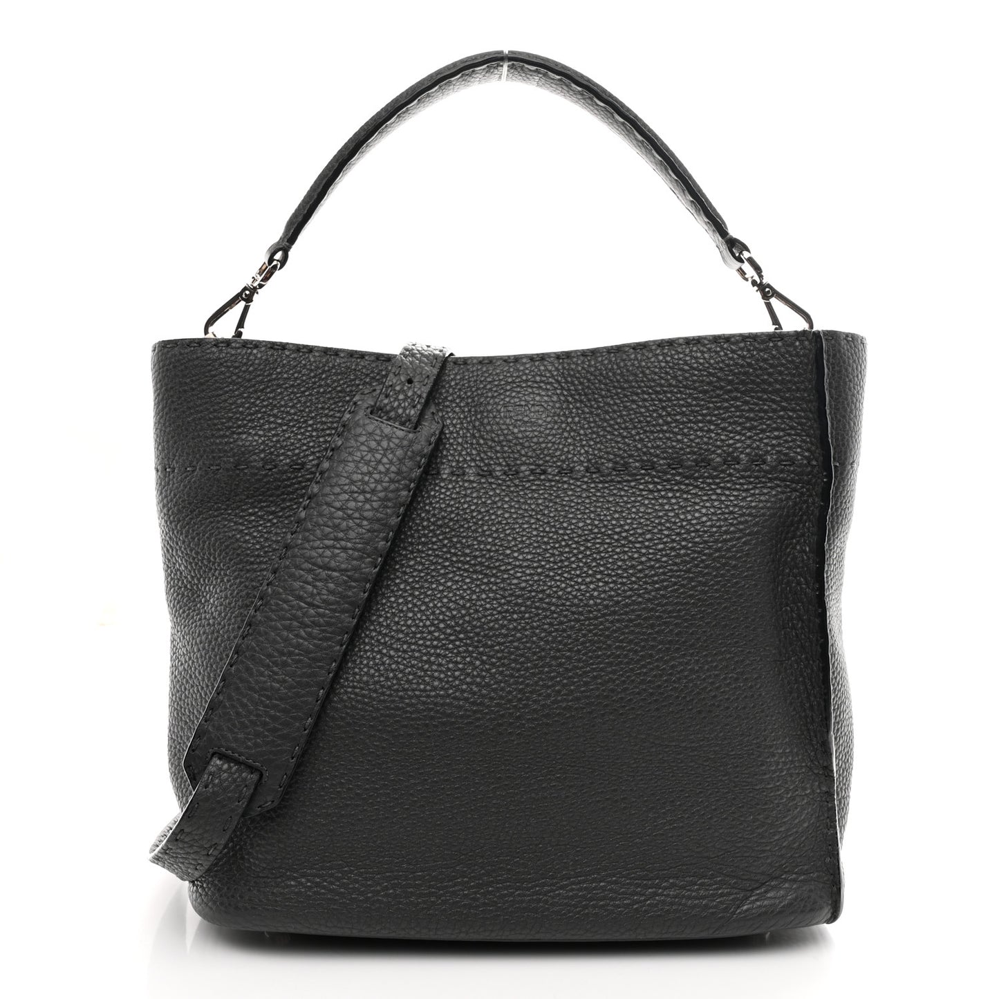 Cuoio Romano Selleria Small Anna Bucket Bag Asfalto