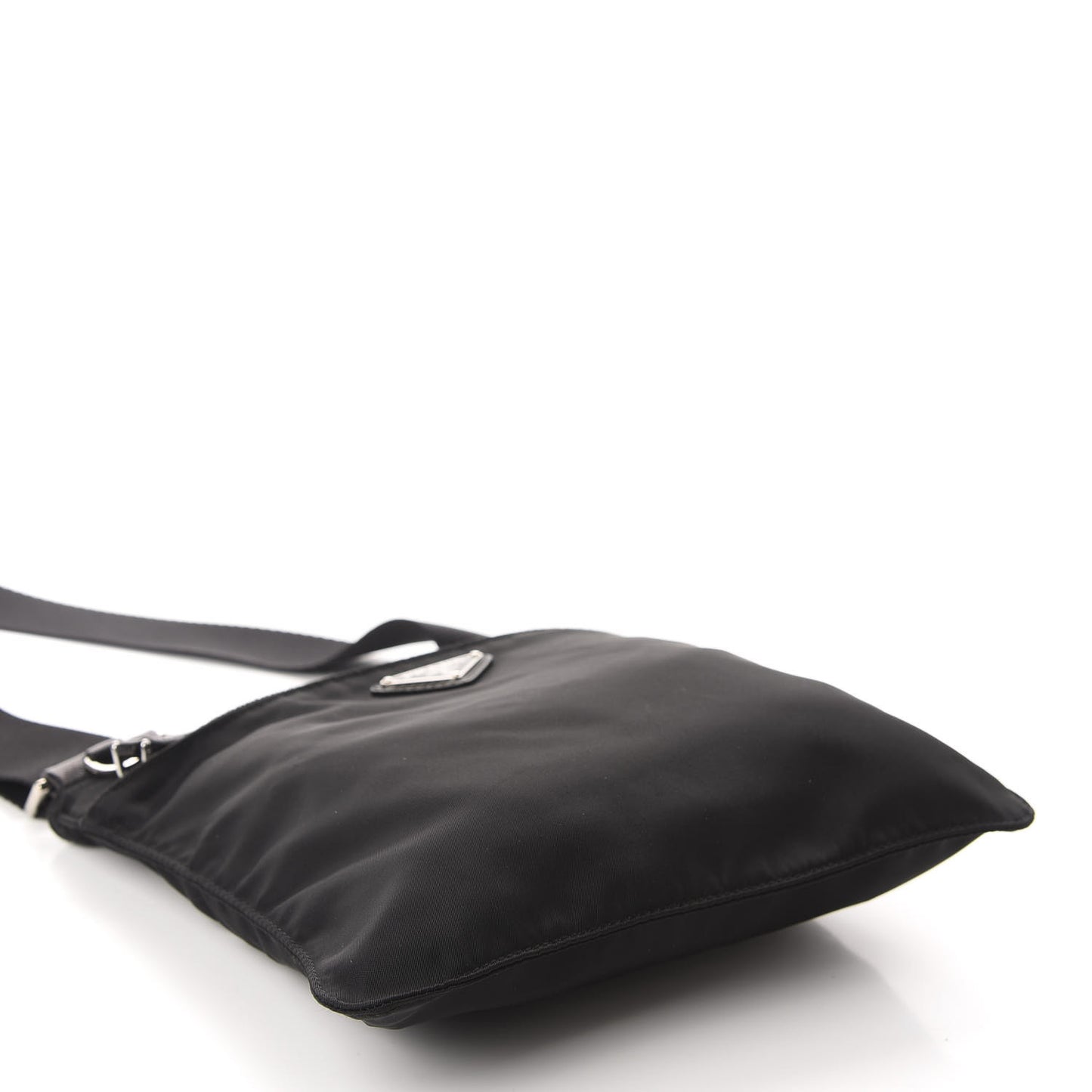 Nylon Vela Small Flat Messenger Bag Black