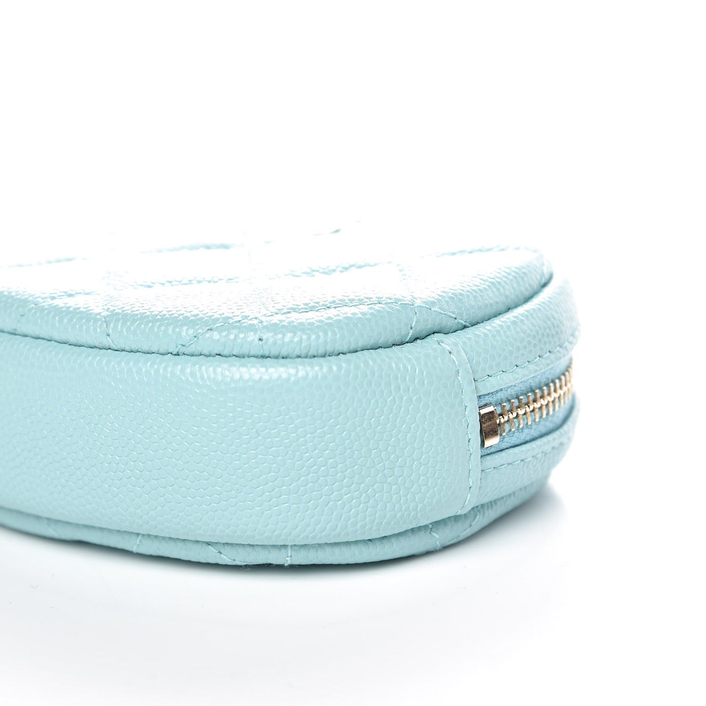 Caviar Quilted Zip Around Classic Coin Purse Light Blue