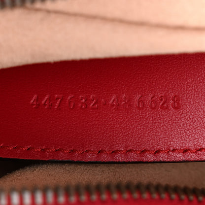 Gucci Calfskin Matelasse Small GG Marmont Chain Shoulder Bag Hibiscus Red 7 of 10