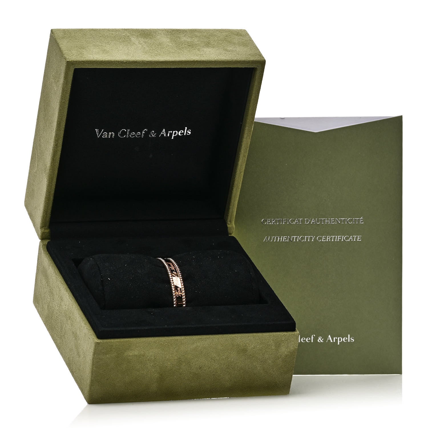 Van Cleef & Arpels 18K Rose Gold Perlee Signature Bangle Bracelet S 4 of 4