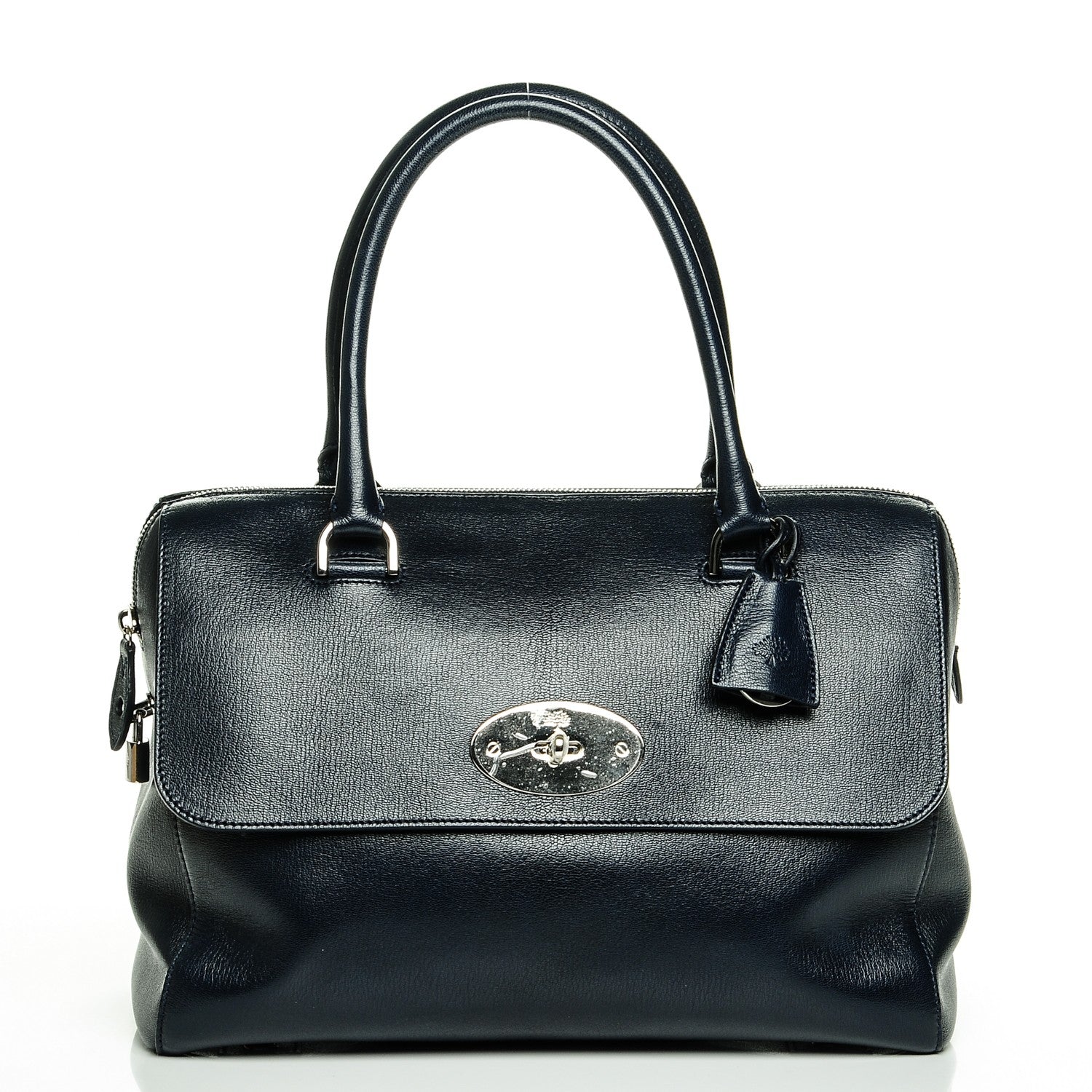 Mulberry Glossy Goatskin Medium Del Rey Satchel Midnight Blue 1 of 7