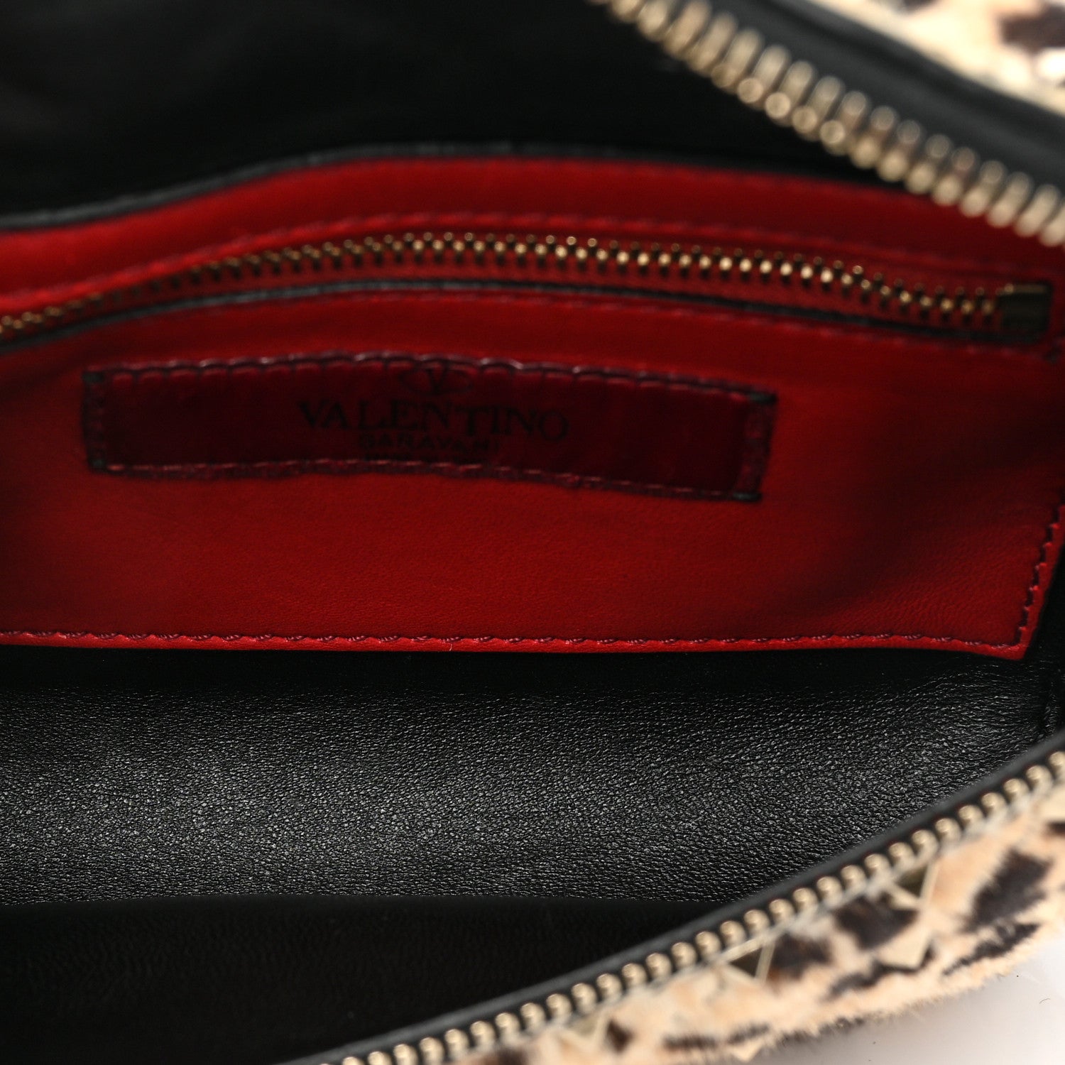 Valentino Garavani Calfskin Pony Hair Leopard Print Rockstud Spike Belt Bag 75 5 of 14