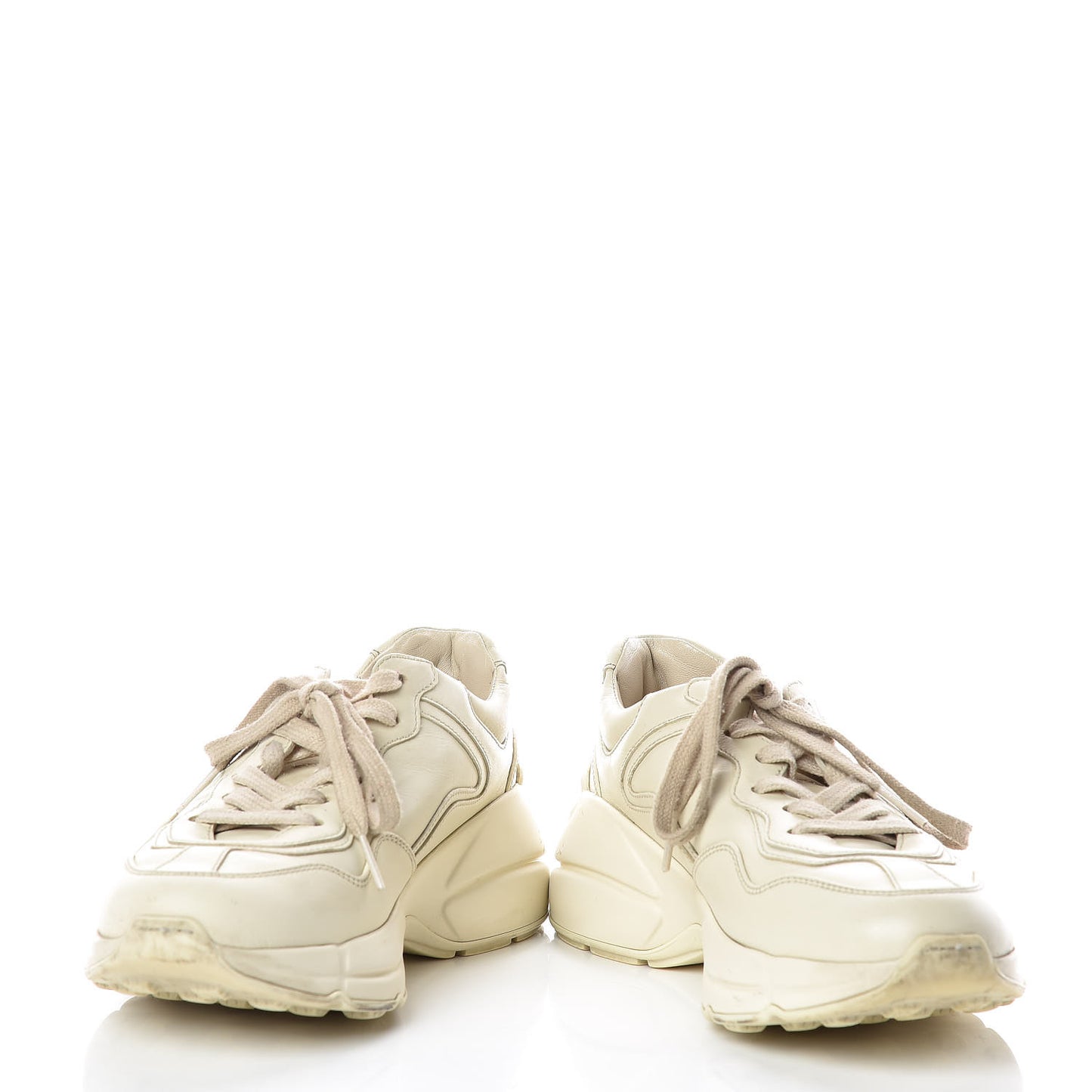 Calfskin Logo Womens Rhyton Sneakers 35.5 Ivory