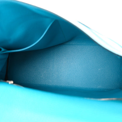 Hermes Togo Kelly Retourne 32 Bleu Paon 5 of 11
