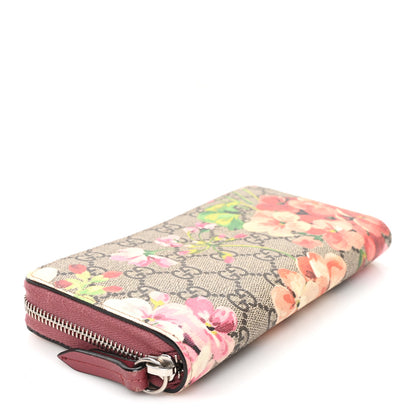 Gucci GG Supreme Monogram Blooms Zip Around Wallet Beige Multicolor Dry Rose 4 of 7