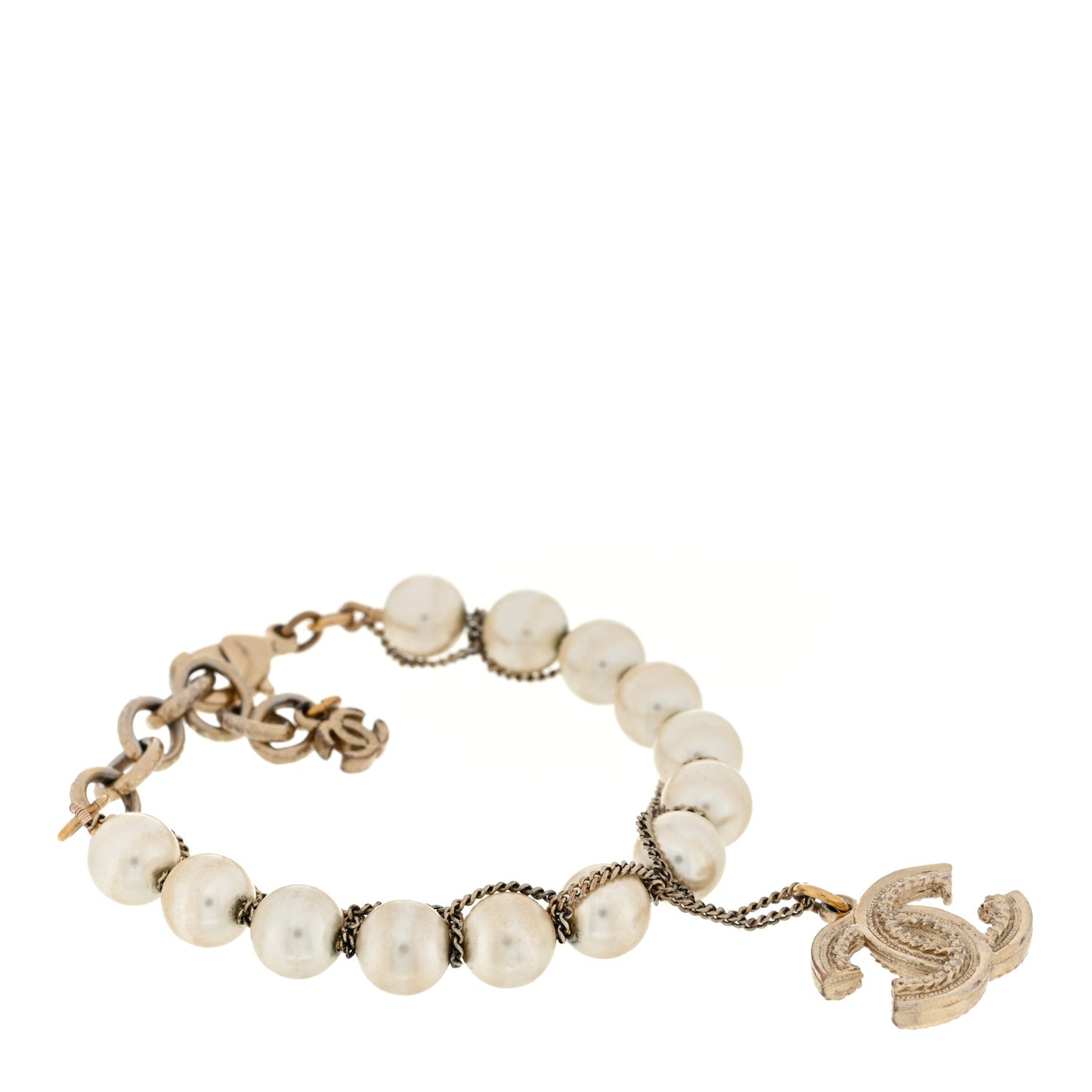 Pearl CC Bracelet Gold
