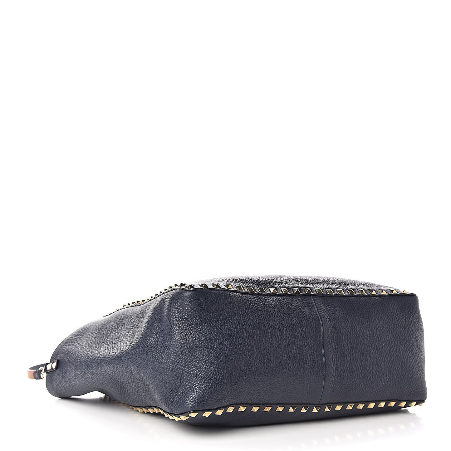 Pebbled Calfskin Medium Rockstud Reversible Tote Light Cuir Marine