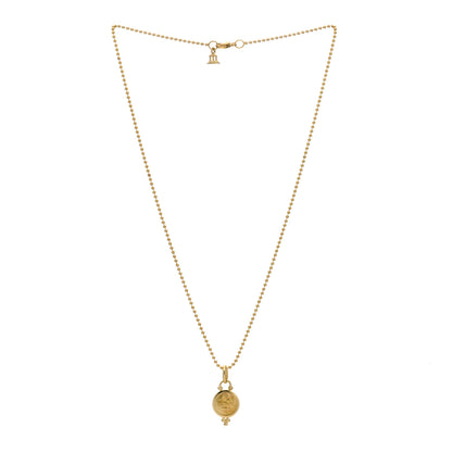 Temple St. Clair 18K Yellow Gold 10mm Angel Pendant Ball Chain Necklace 2 of 4