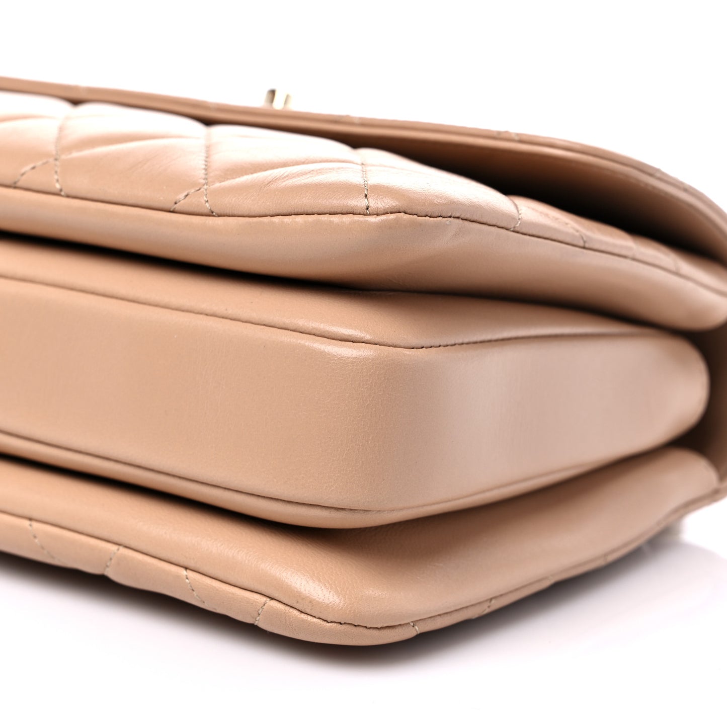 Lambskin Quilted Small Trendy CC Dual Handle Flap Bag Beige