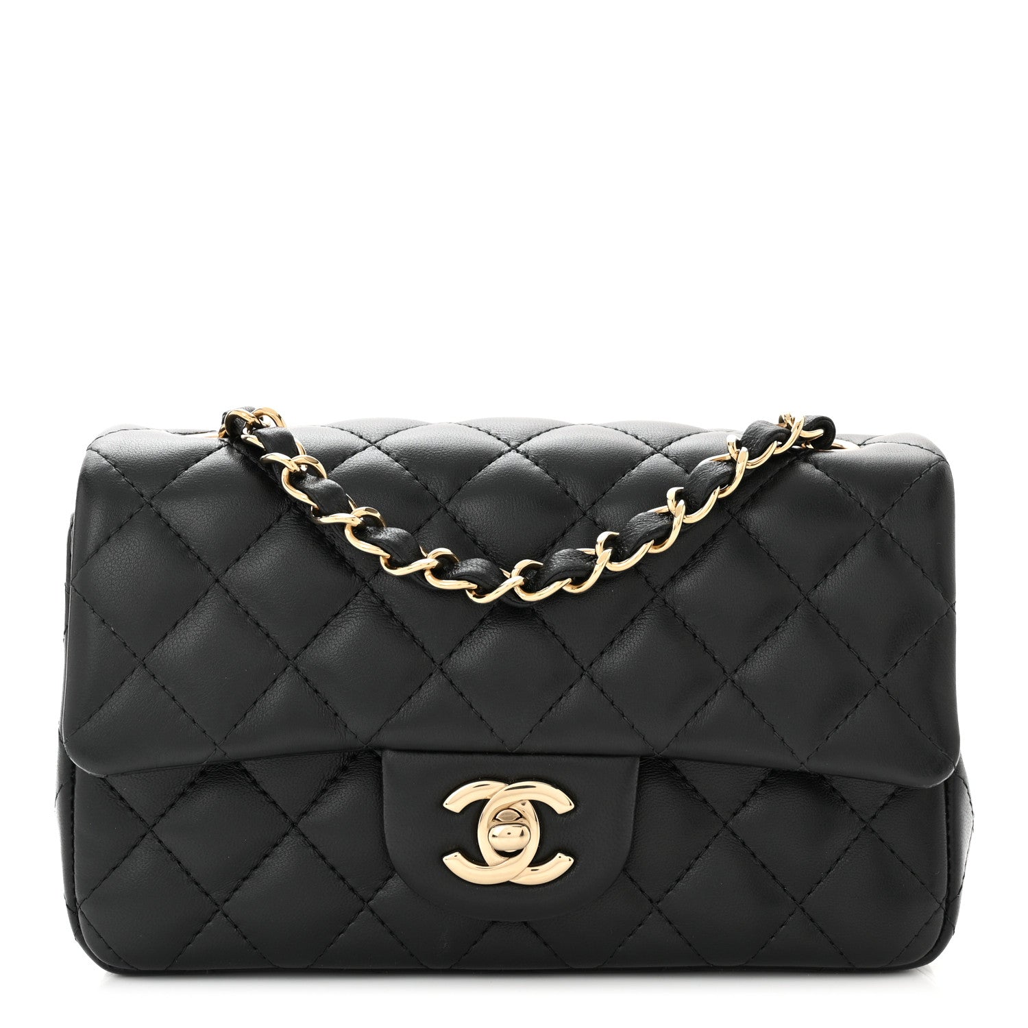 Chanel Lambskin Quilted Mini Rectangular Flap Black 1 of 11